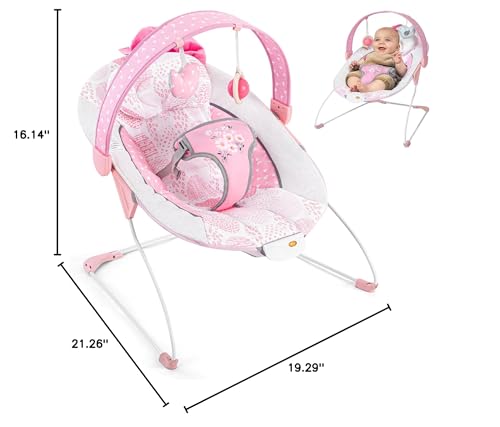 AskCat Baby Bouncer pink bow design adds warmth and charm.
