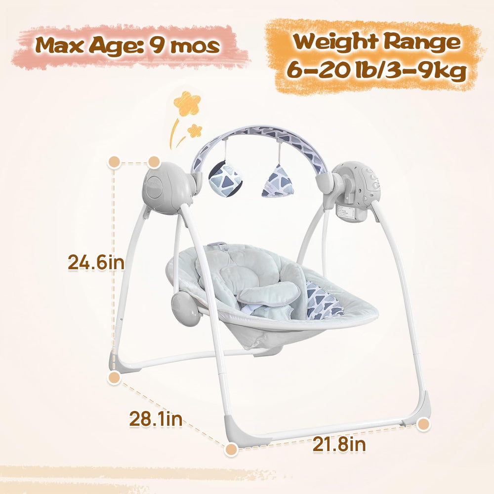 AskCat baby swings 5-speed control for customizable rocking.