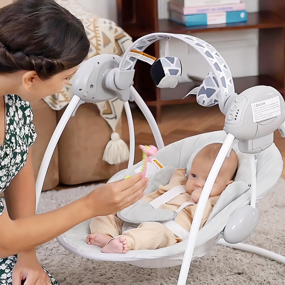 AskCat baby swings soft cushion seat provides cozy, secure seating.