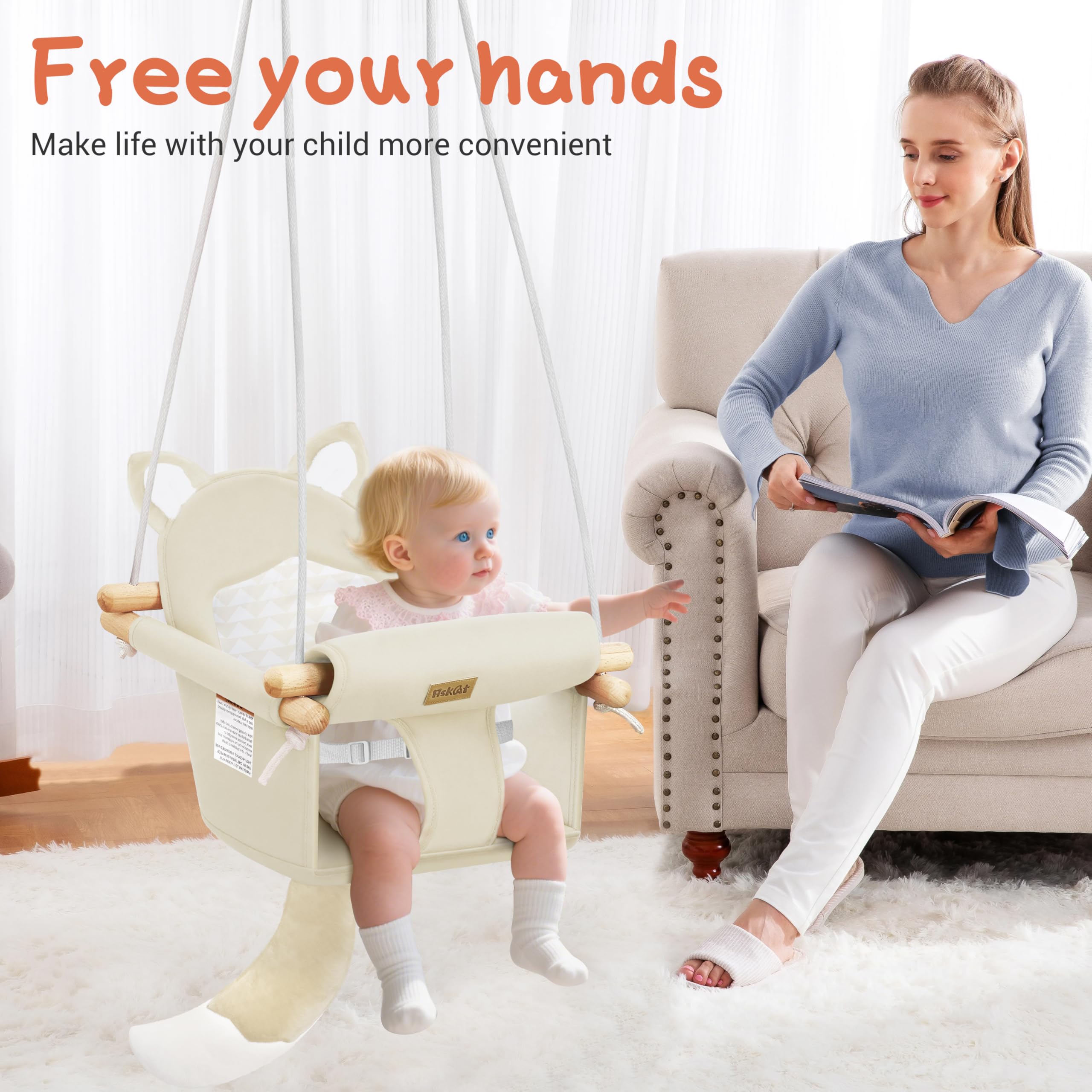 AskCat swing includes mounting hardware for quick, hassle-free setup.