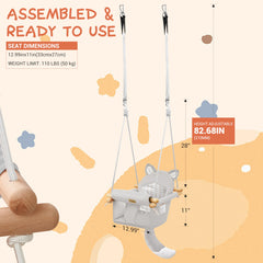 AskCat indoor-outdoor baby swing in use in a backyard play area.