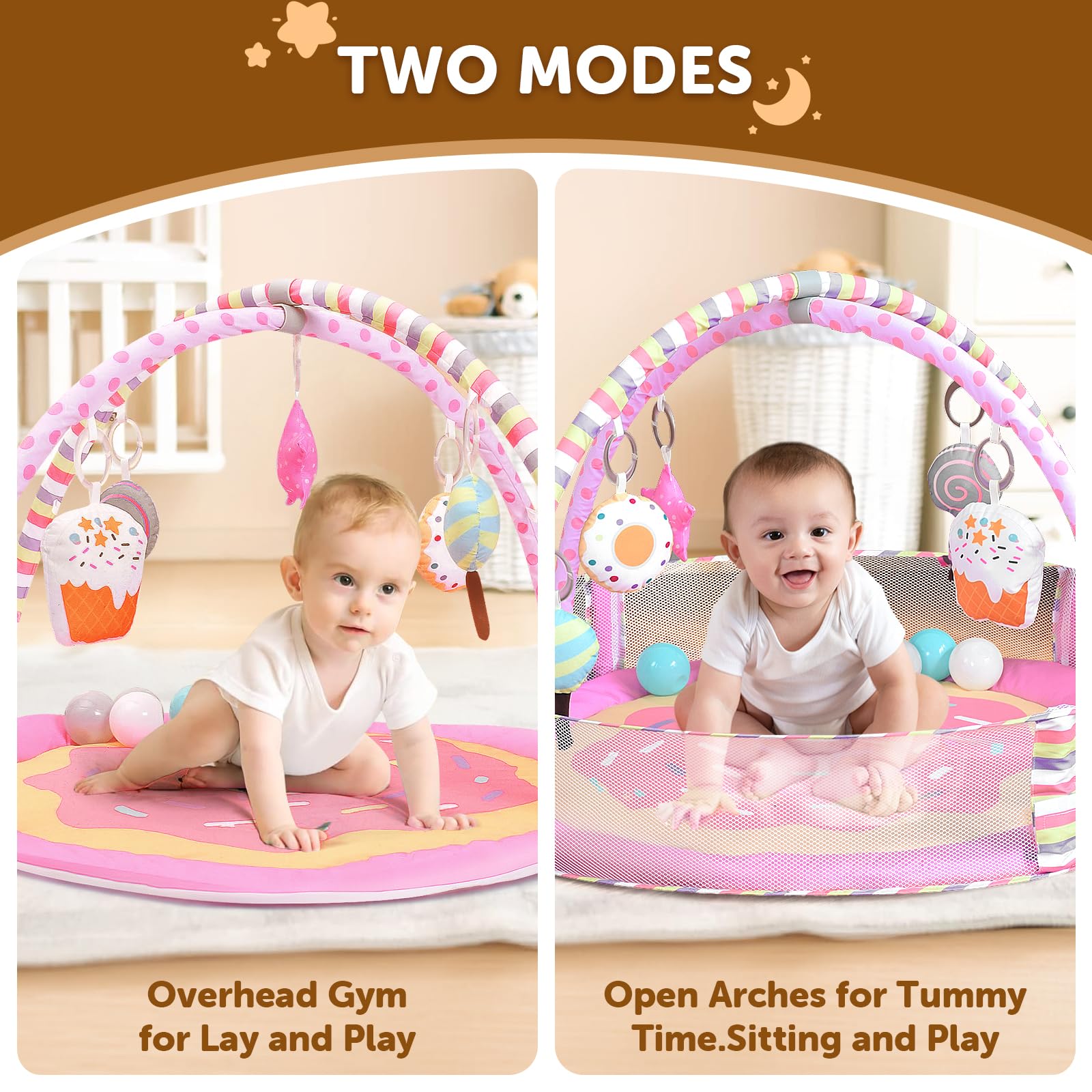 AskCat tummy time mat pink donut shows soft texture for comfy tummy time.