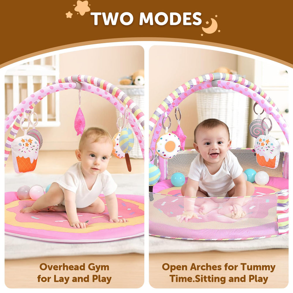 AskCat tummy time mat pink donut shows soft texture for comfy tummy time.