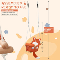 AskCat wooden baby swing durable frame emphasizes stability for playtime