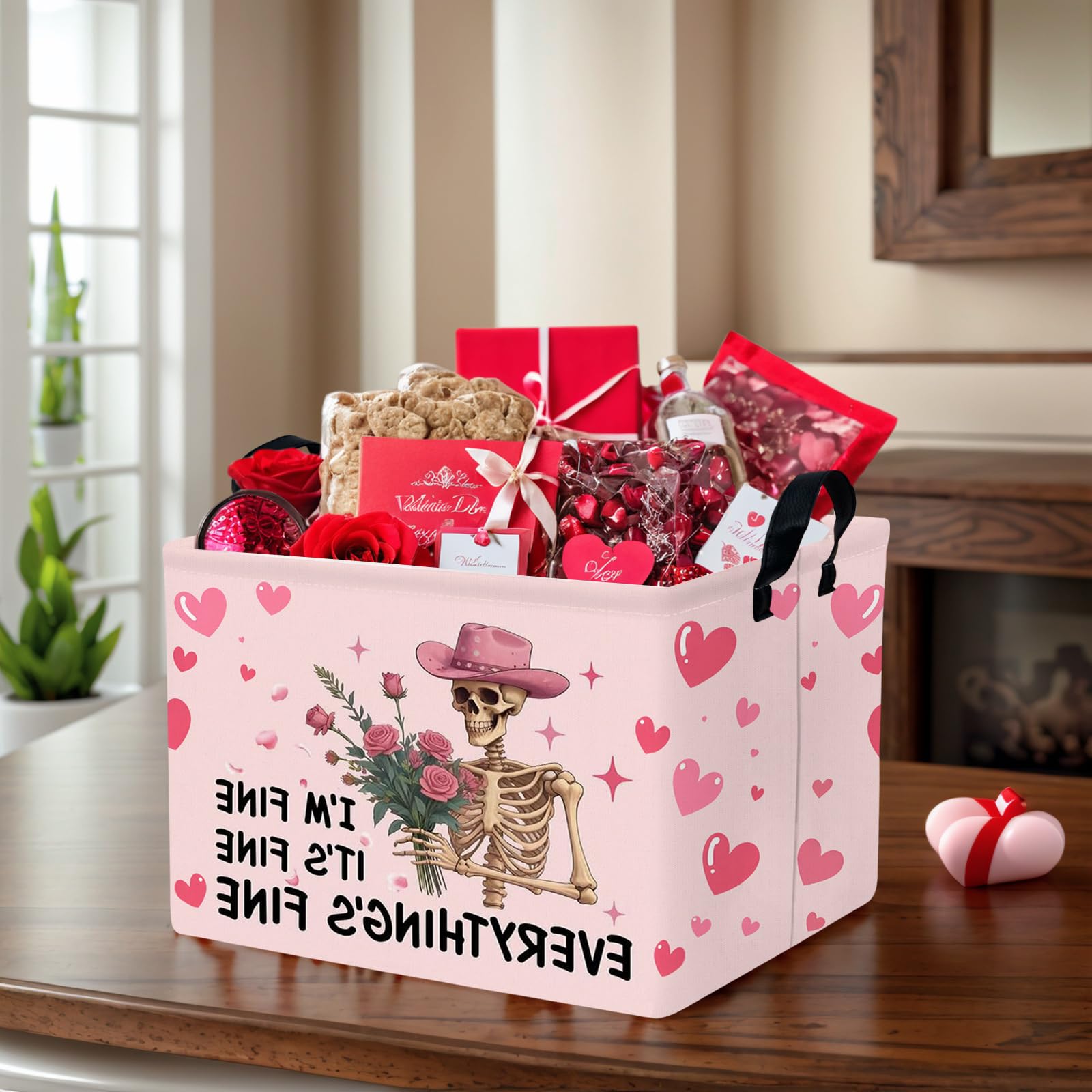 ASKETAM bright digital print pattern on storage bin for lively room accents.