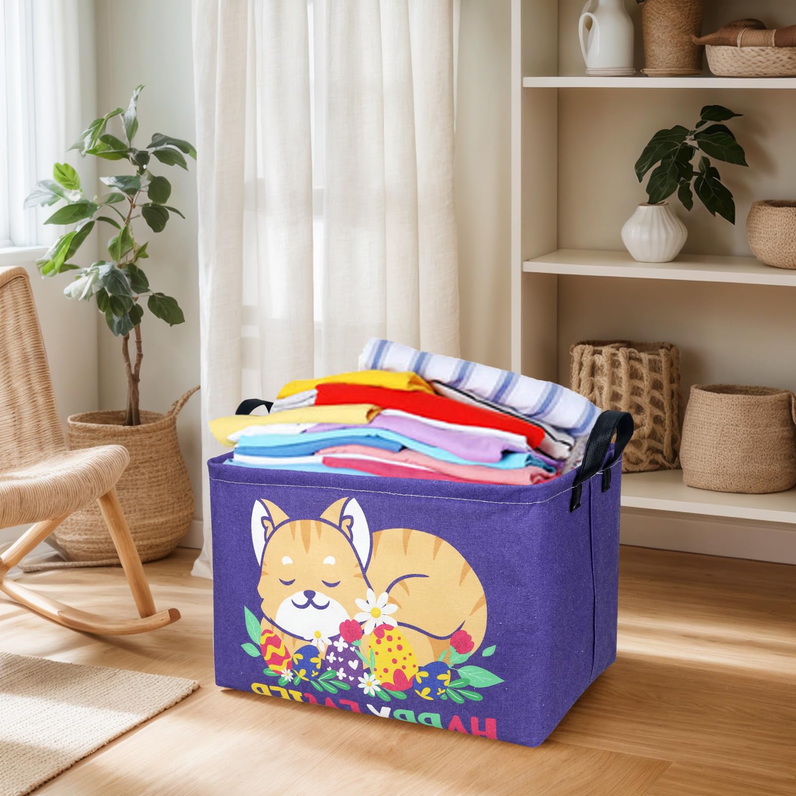 ASKETAM Cat Easter Basket size and dimensions help plan storage and Easter activities.
