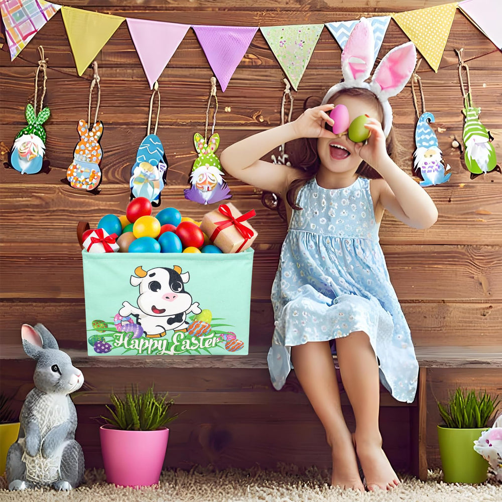 ASKETAM cow-easter-basket durable-handles easy transport and mobility