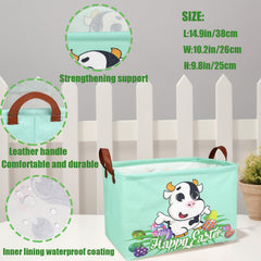 ASKETAM cow-easter-basket digital-pattern-eggs-rabbits bright decor that won't fade