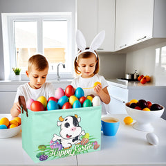 ASKETAM cow-easter-basket size-14-9l-10-2w-9-8h for spacious gift storage