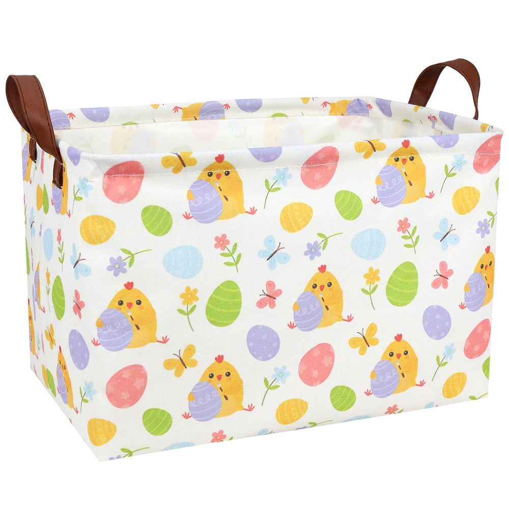 ASKETAM Cute Chicken Easter Basket side view highlights its large capacity for gifts.