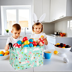 ASKETAM Easter storage use with kids playing eggs demonstrates versatility for home.