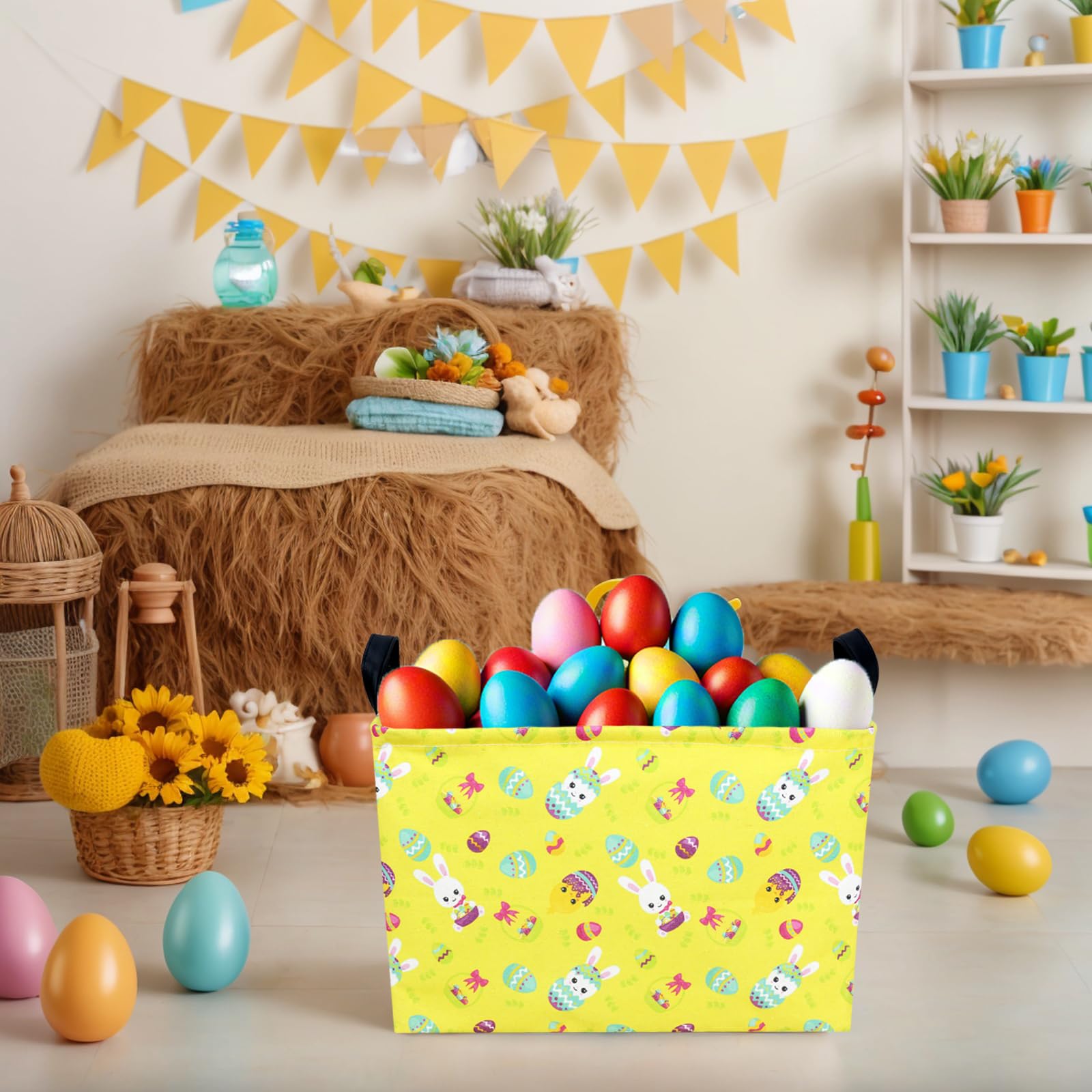 ASKETAM Easter basket cotton-canvas detail shows durable construction for frequent use.