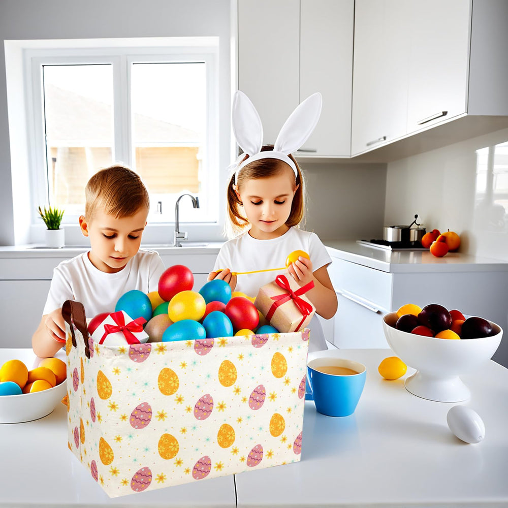 ASKETAM Easter basket in room as decorative storage for toys and books.