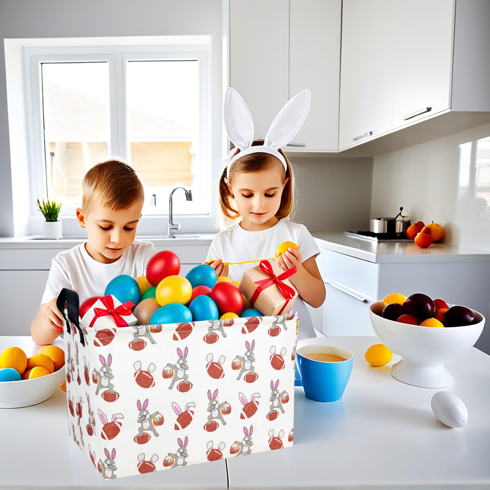 ASKETAM Easter basket in kids' room for organized storage.