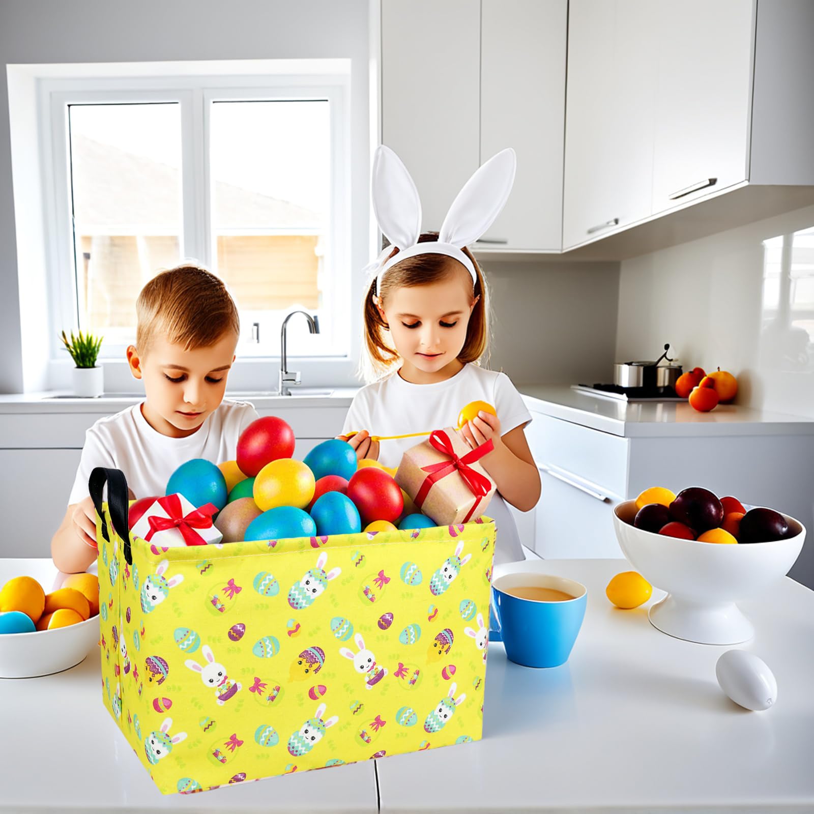 ASKETAM Easter basket in cozy nursery setting for organization and decor.