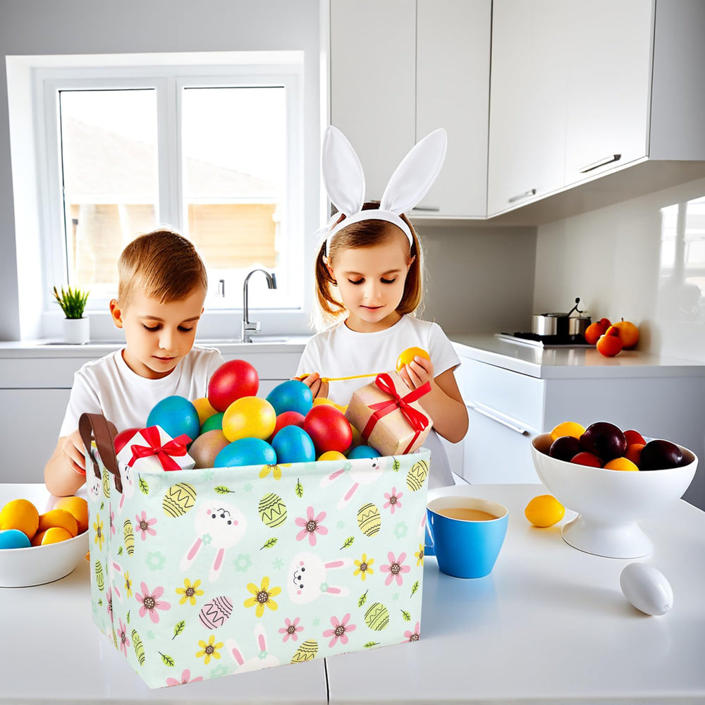 ASKETAM Easter basket wrinkle-recovery after transit as it regains shape.