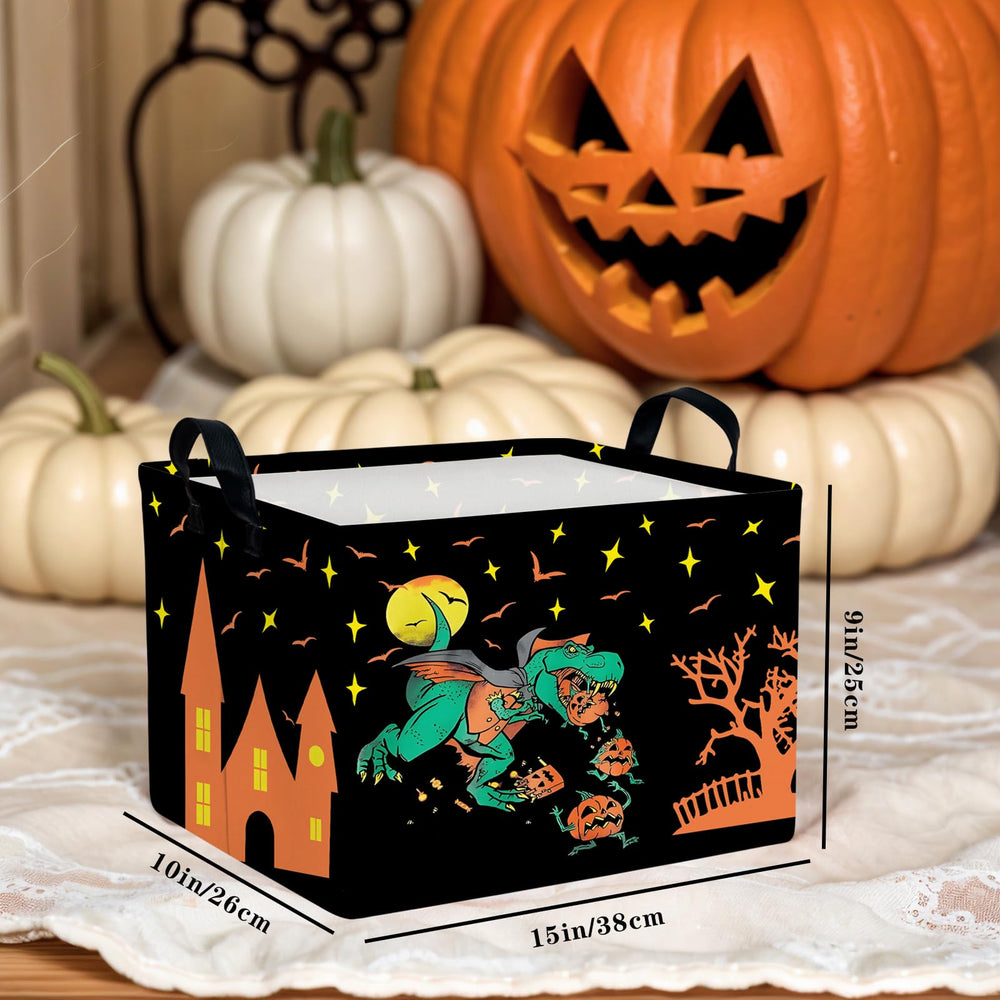 ASKETAM Halloween basket close-up canvas texture reveals durable, reusable fabric