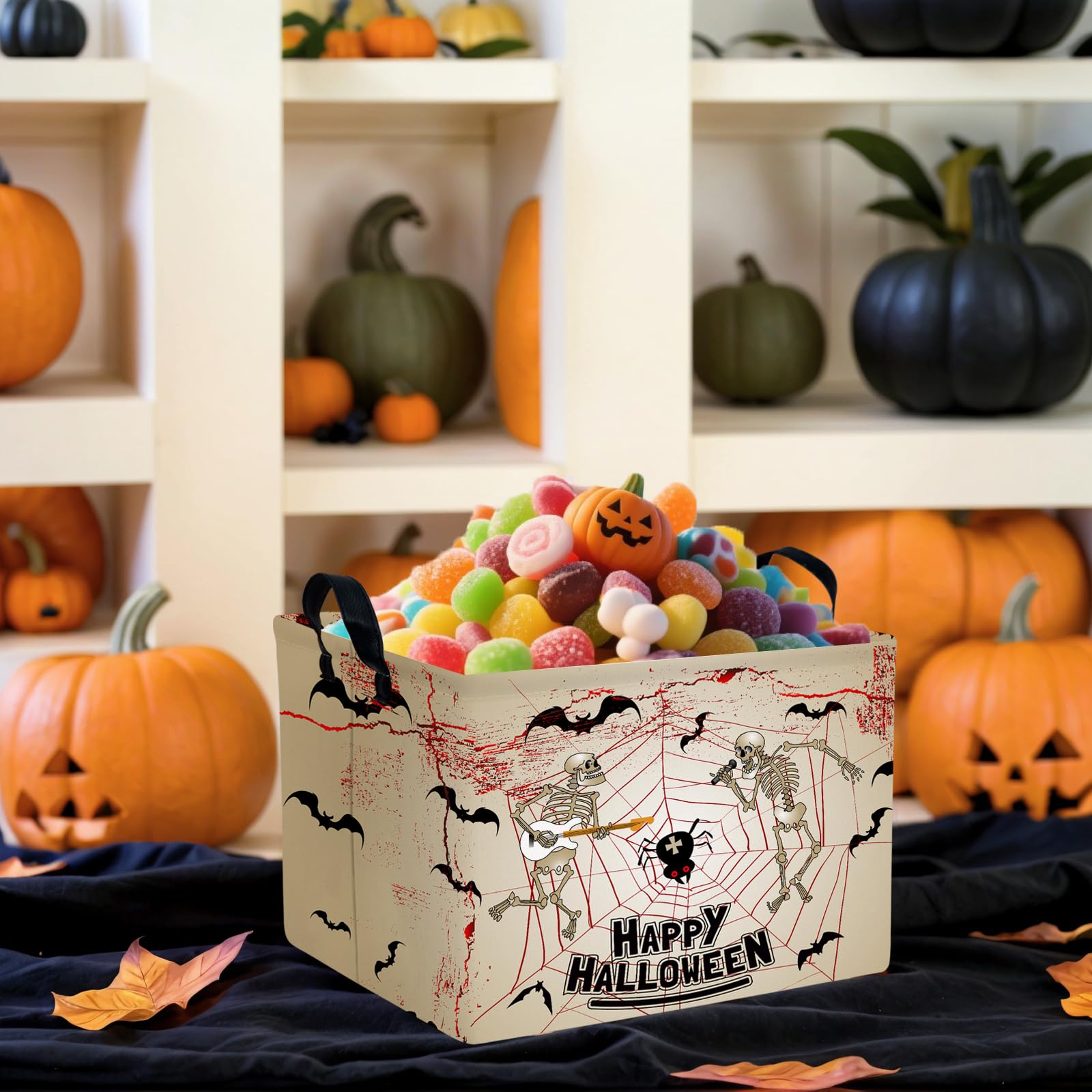 ASKETAM Halloween basket lightweight canvas for portable storage.