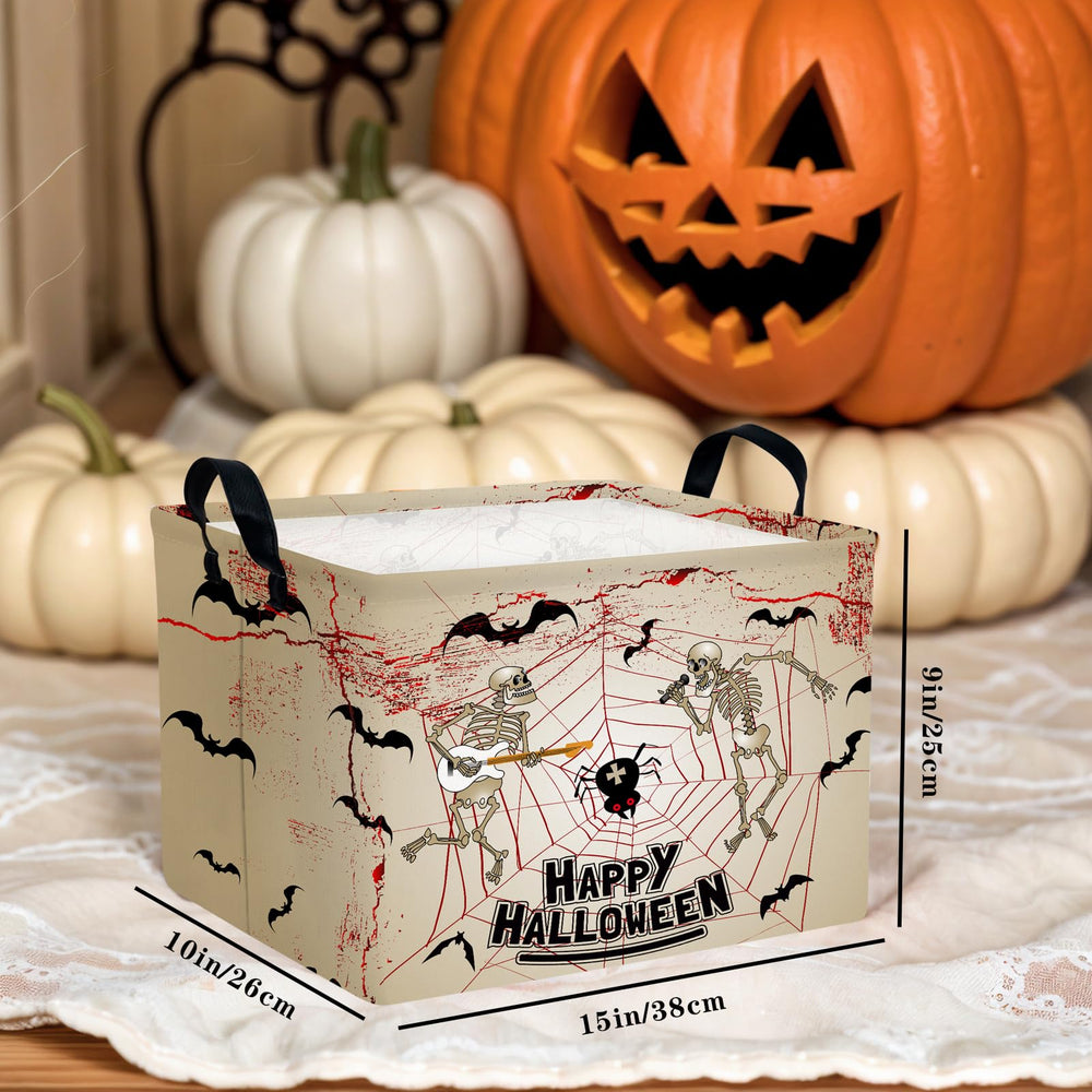 ASKETAM Halloween basket side view shows lightweight, durable canvas construction.