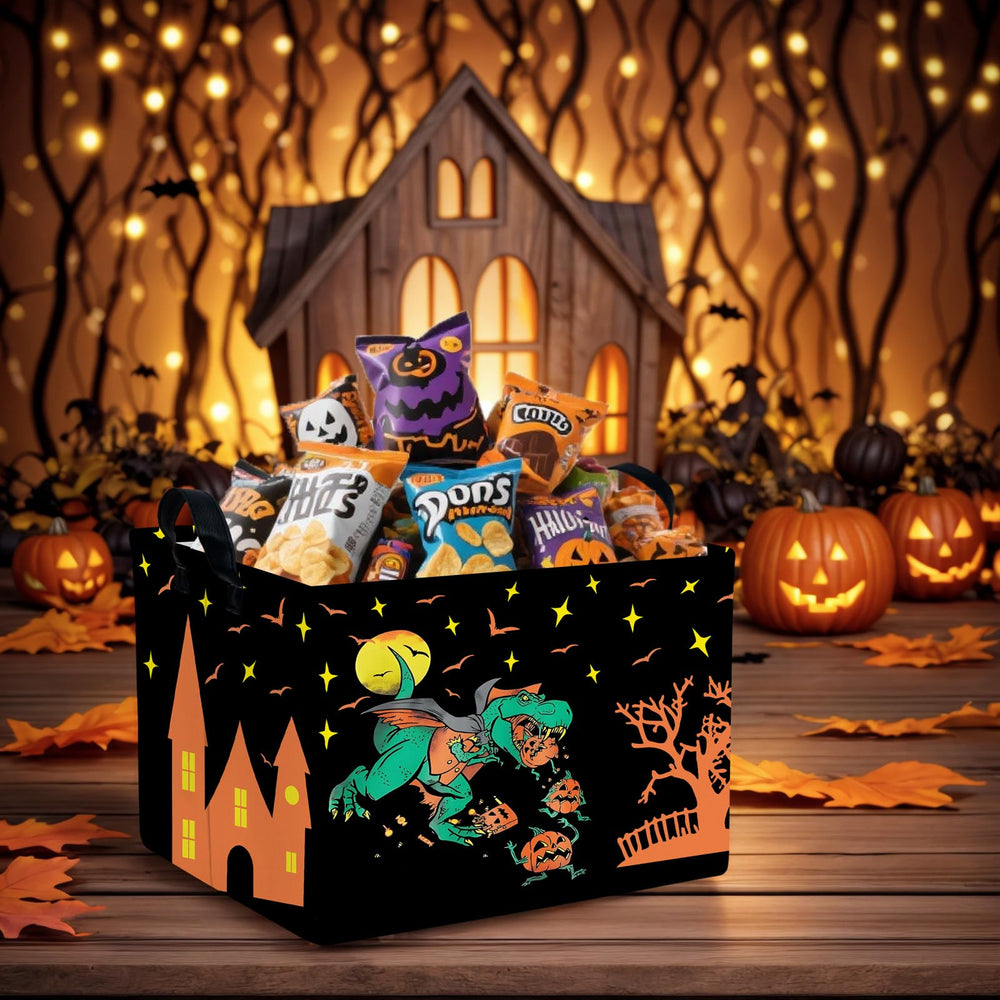 ASKETAM Halloween basket side view showing portable carry for kids