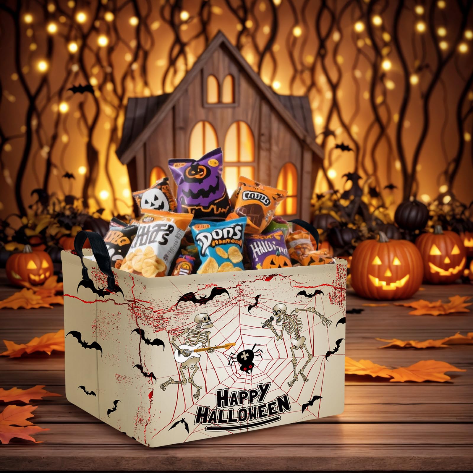 ASKETAM Halloween basket skeleton skull design ready for festive loot collection.