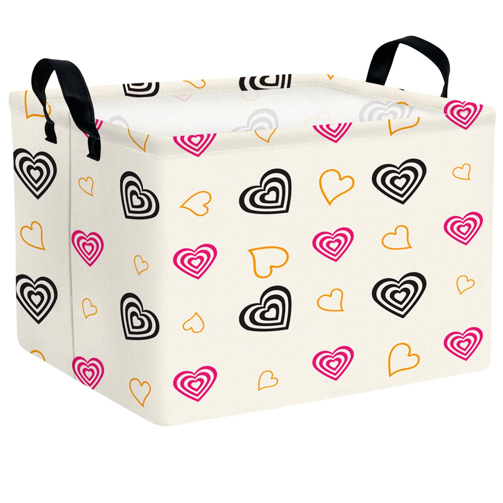 ASKETAM heart storage bin front view shows a sturdy organizer for toys and laundry.