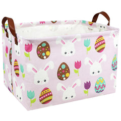 ASKETAM large Easter basket in pink fabric shown as kid-friendly Easter storage and egg-hunt accessory