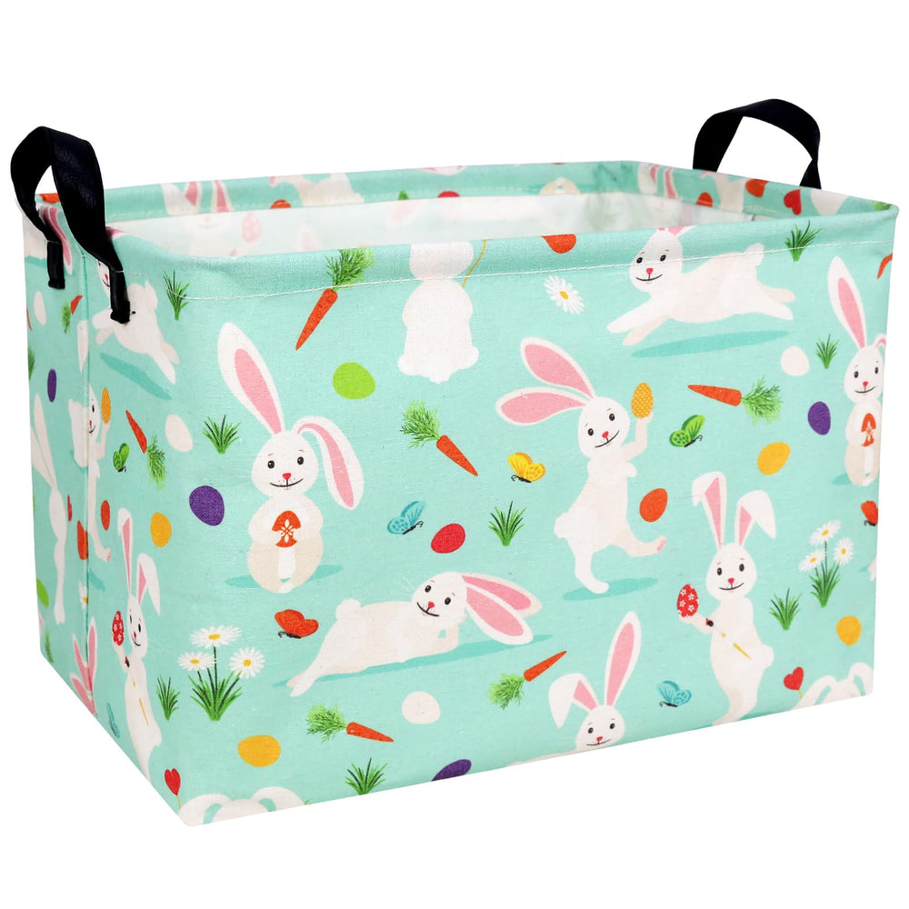 ASKETAM large empty Easter basket closeup in cotton canvas, durable for repeated use.