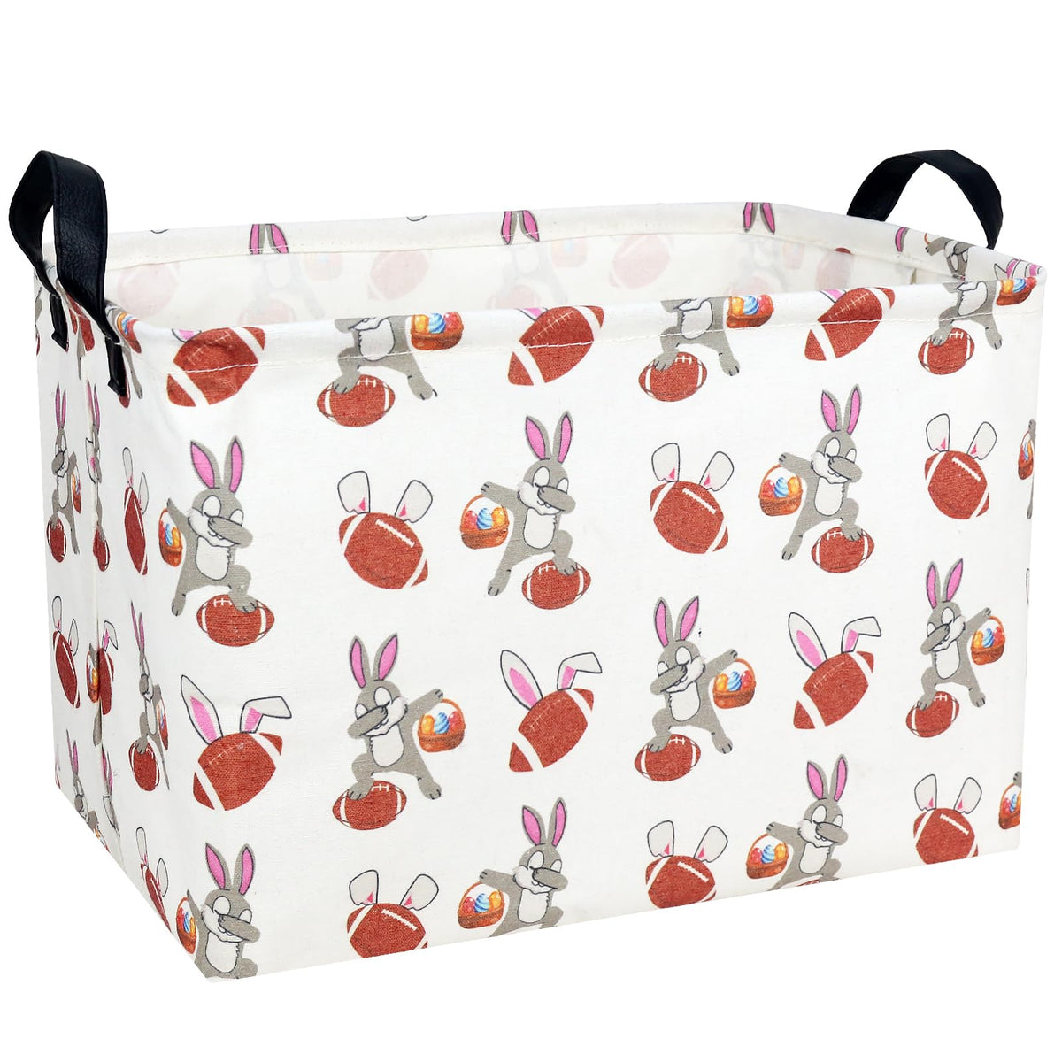 ASKETAM large empty Easter basket kid fabric, ideal for versatile spring storage.