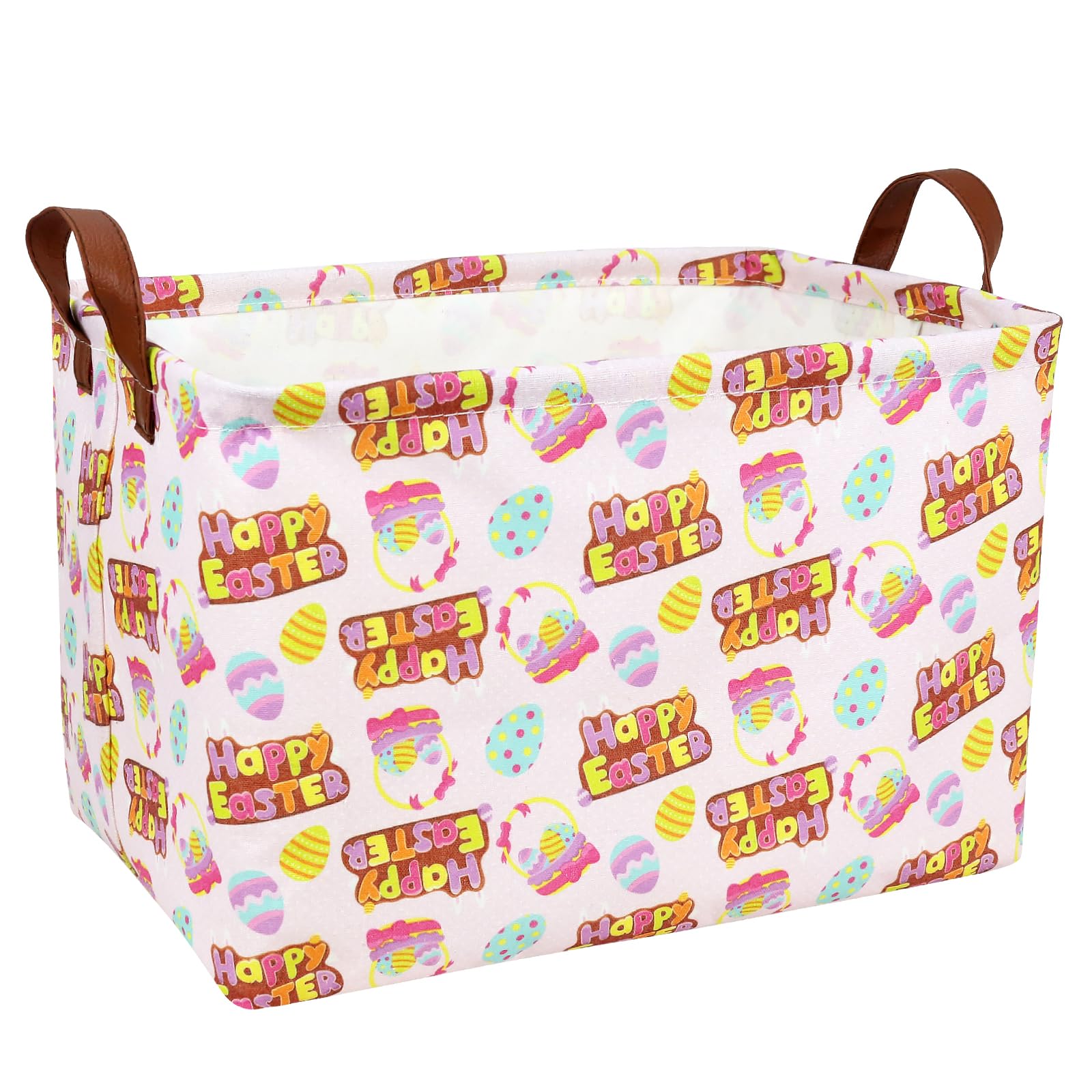 ASKETAM large empty Easter basket in pink for gifts and egg hunts.