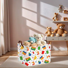 ASKETAM rectangular-storage-basket with strong handles for easy relocation.