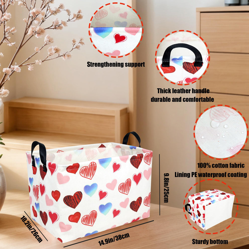ASKETAM valentine basket handles highlight easy maneuverability around rooms