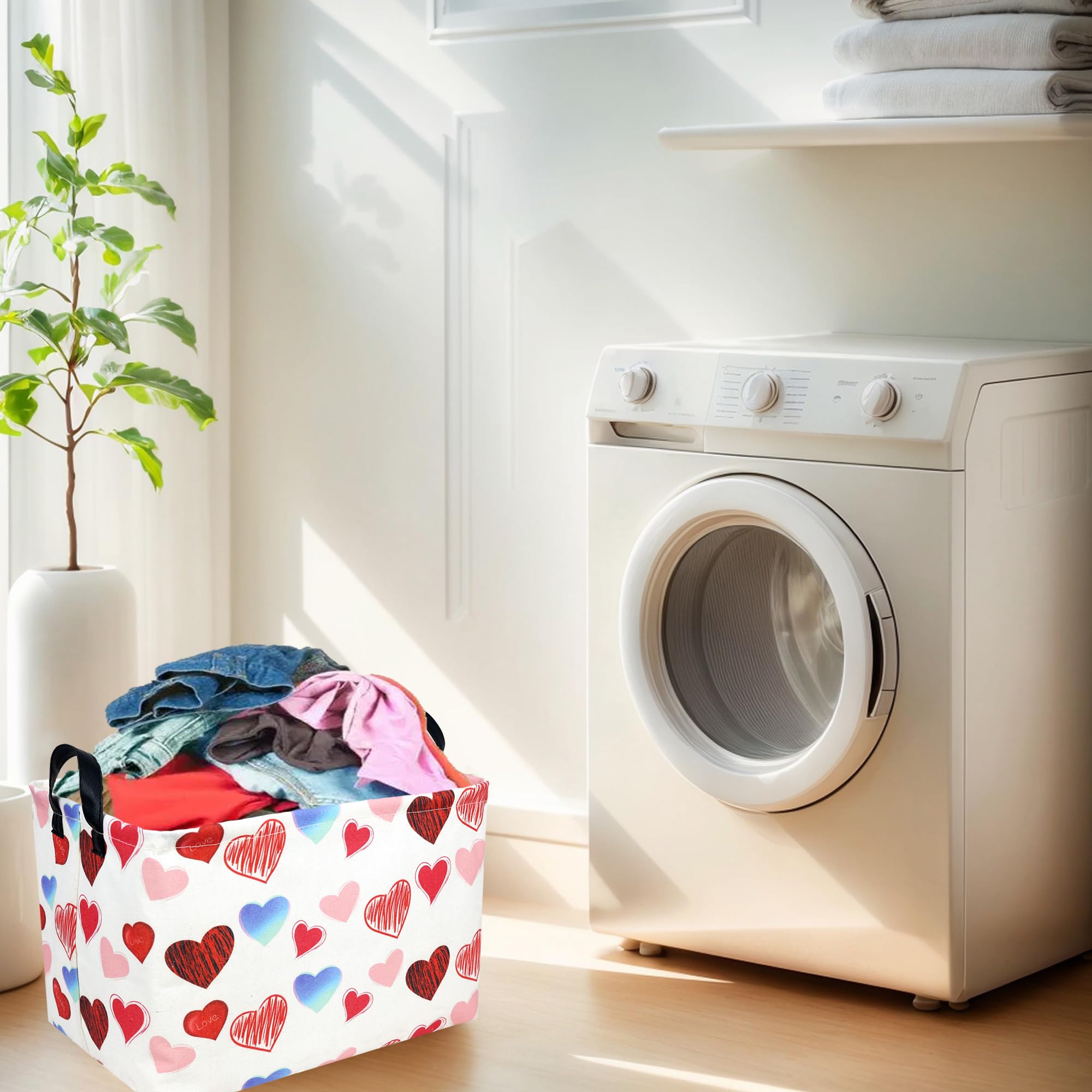 ASKETAM valentine basket inside view demonstrates large capacity for gifts and toys