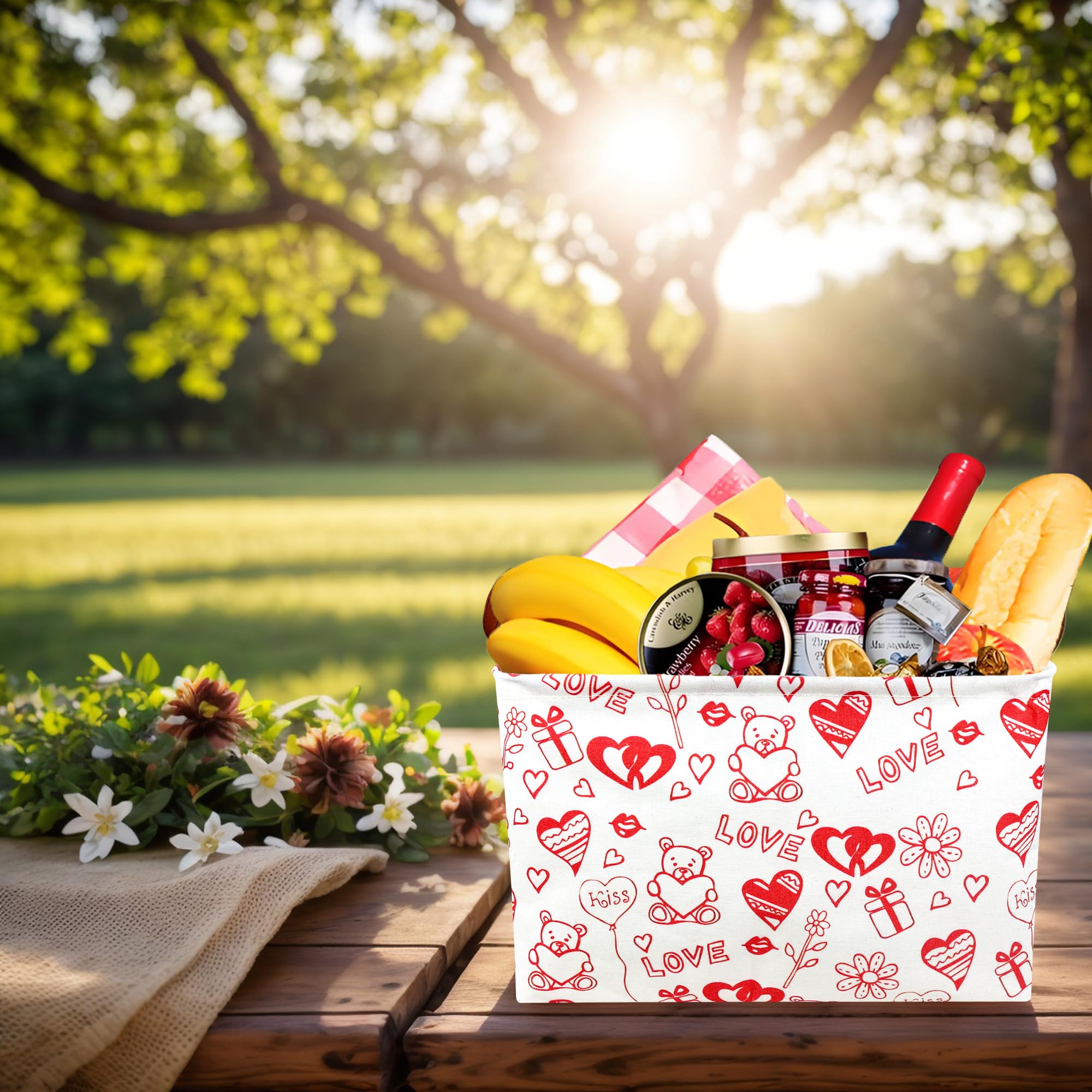 ASKETAM Bear Love basket with durable handles for easy movement
