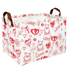 ASKETAM Bear Love basket front view showing durable linen and cotton fabric