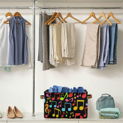 Aslsiy storage basket interior white lining contrasts with printed exterior.