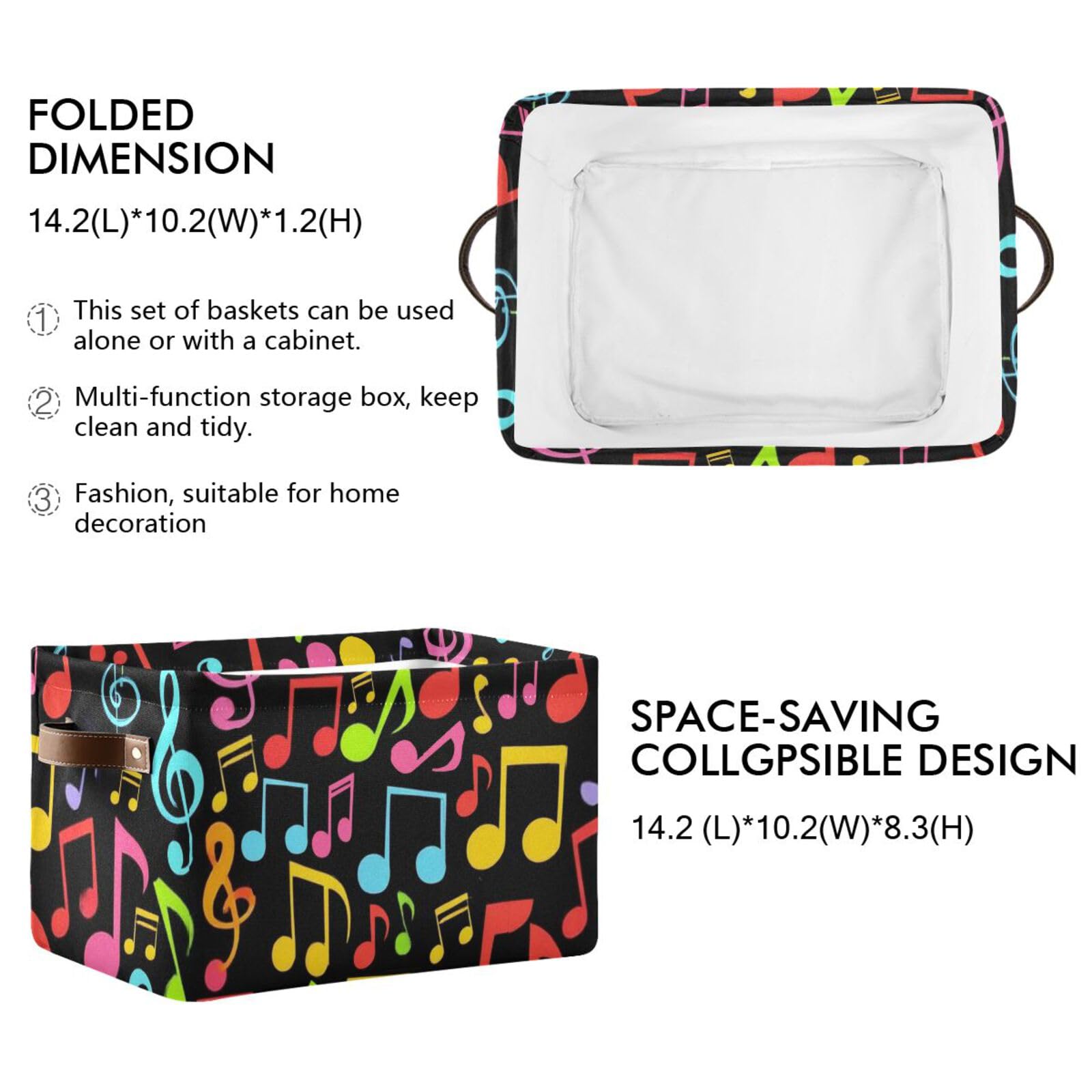 Aslsiy storage basket open top demonstrates easy access and foldable storage.