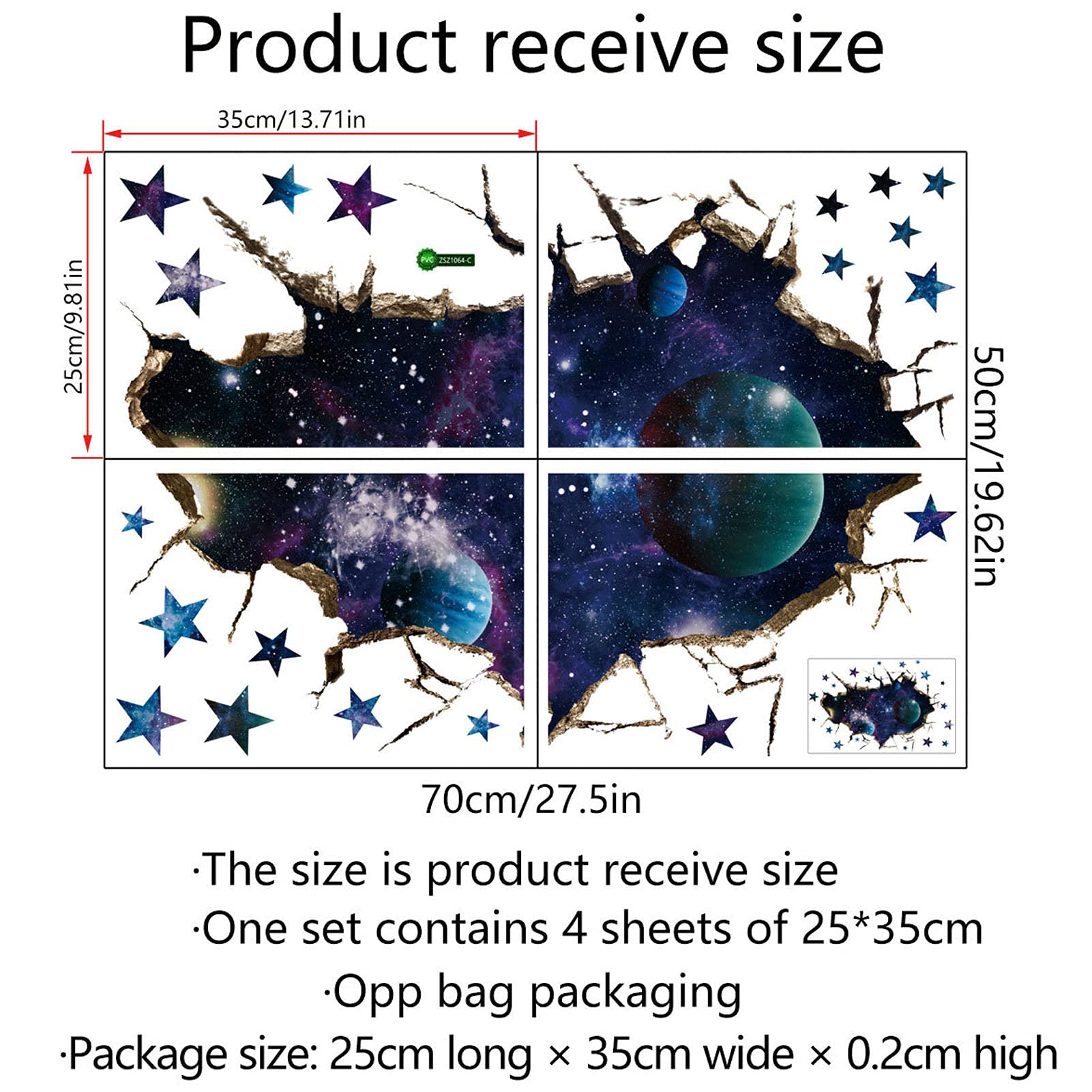 ASMPIO four-sheets packaging shows complete set for quick room decoration.