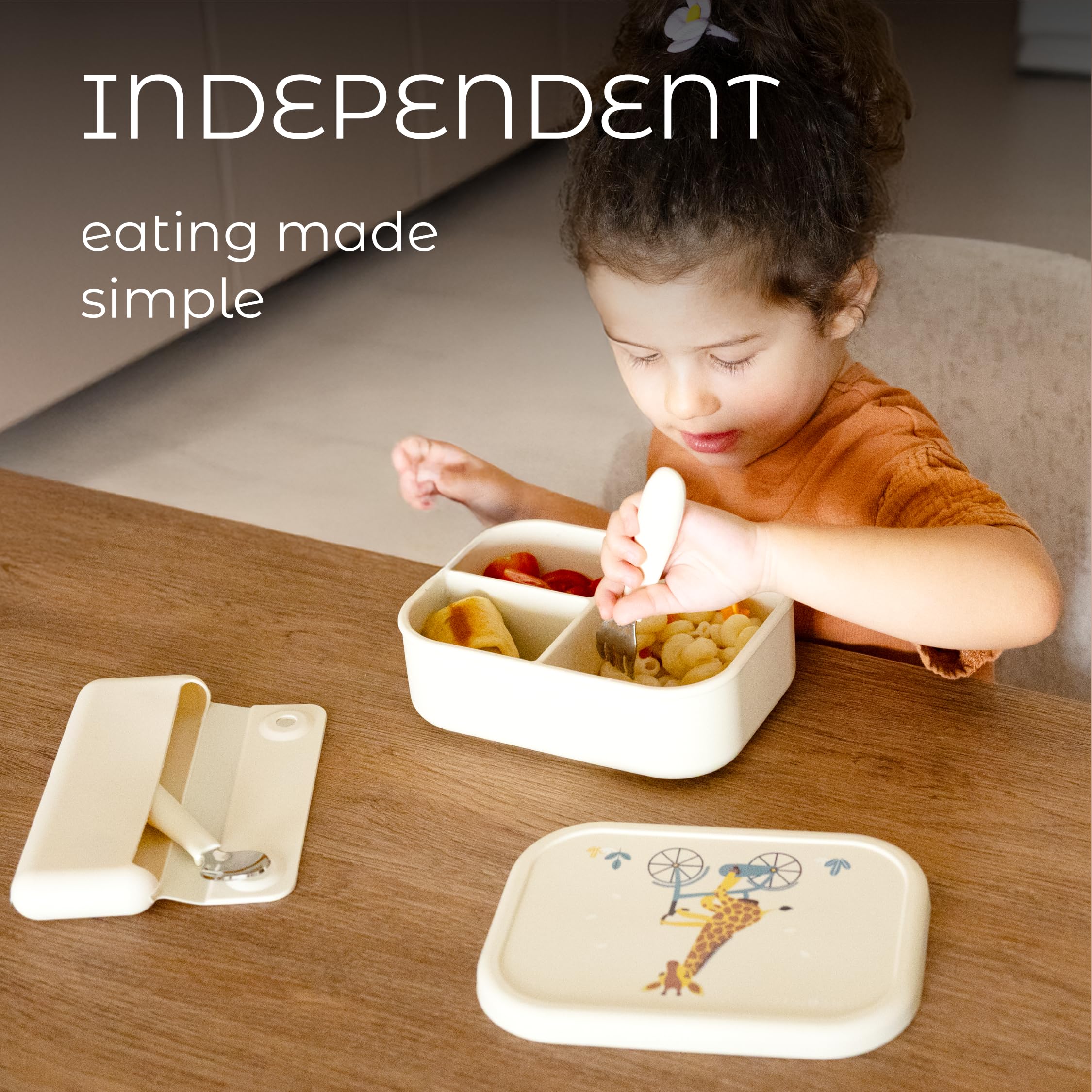 ASOMIC silicone-handled toddler utensils: comfortable grip for self-feeding.