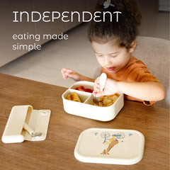 ASOMIC silicone-handled toddler utensils: comfortable grip for self-feeding.