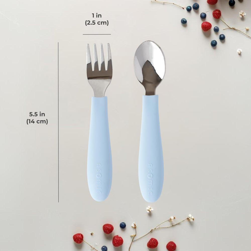 ASOMIC dishwasher-safe toddler utensils simplify cleanup after meals and snacks.