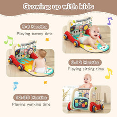 Asou Baby Gym Play Mat with four piano keys for rhythmic exploration.