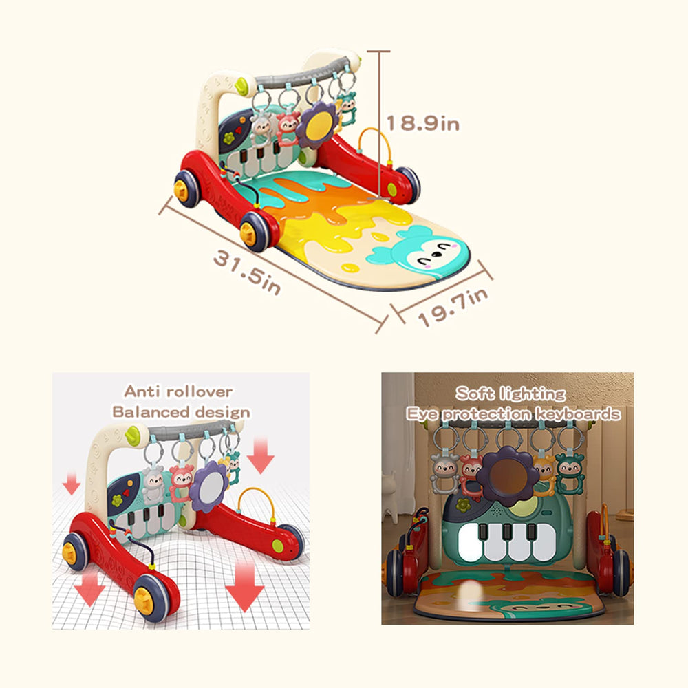 Asou Baby Gym Play Mat thick soft fabric provides comfy play surface.