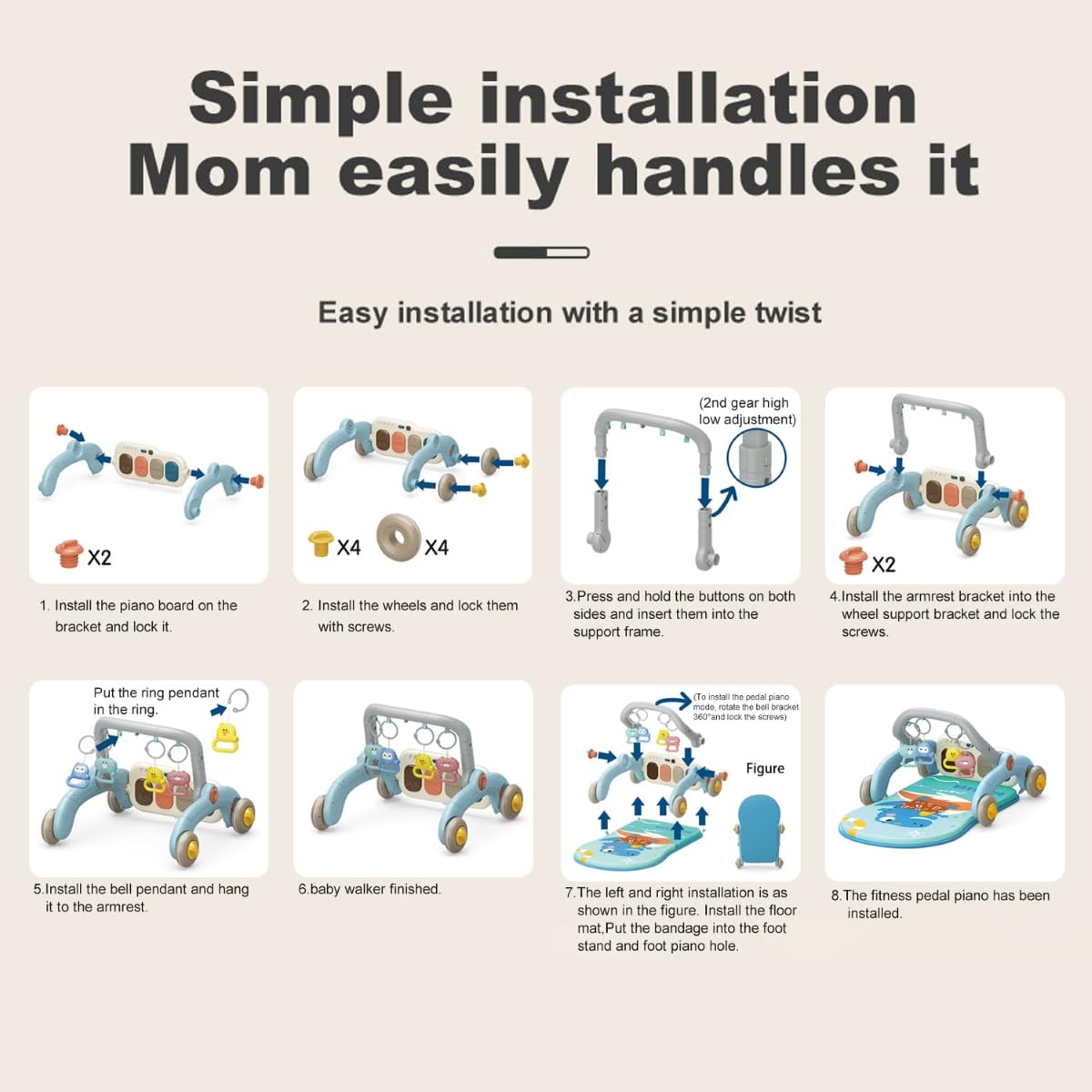 Asou Baby Gym Play Mat on-the-go use showing portable play for travel