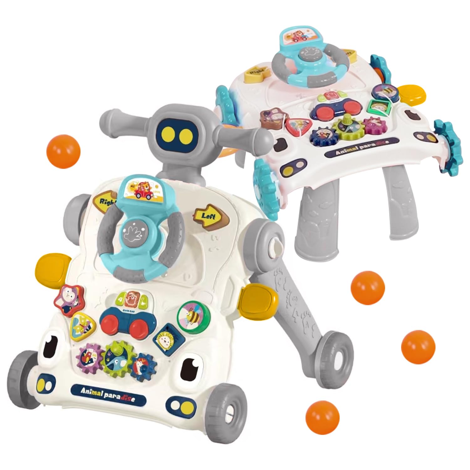 Asou 3-in-1 push walker image shows sturdy frame aiding early walking and play.