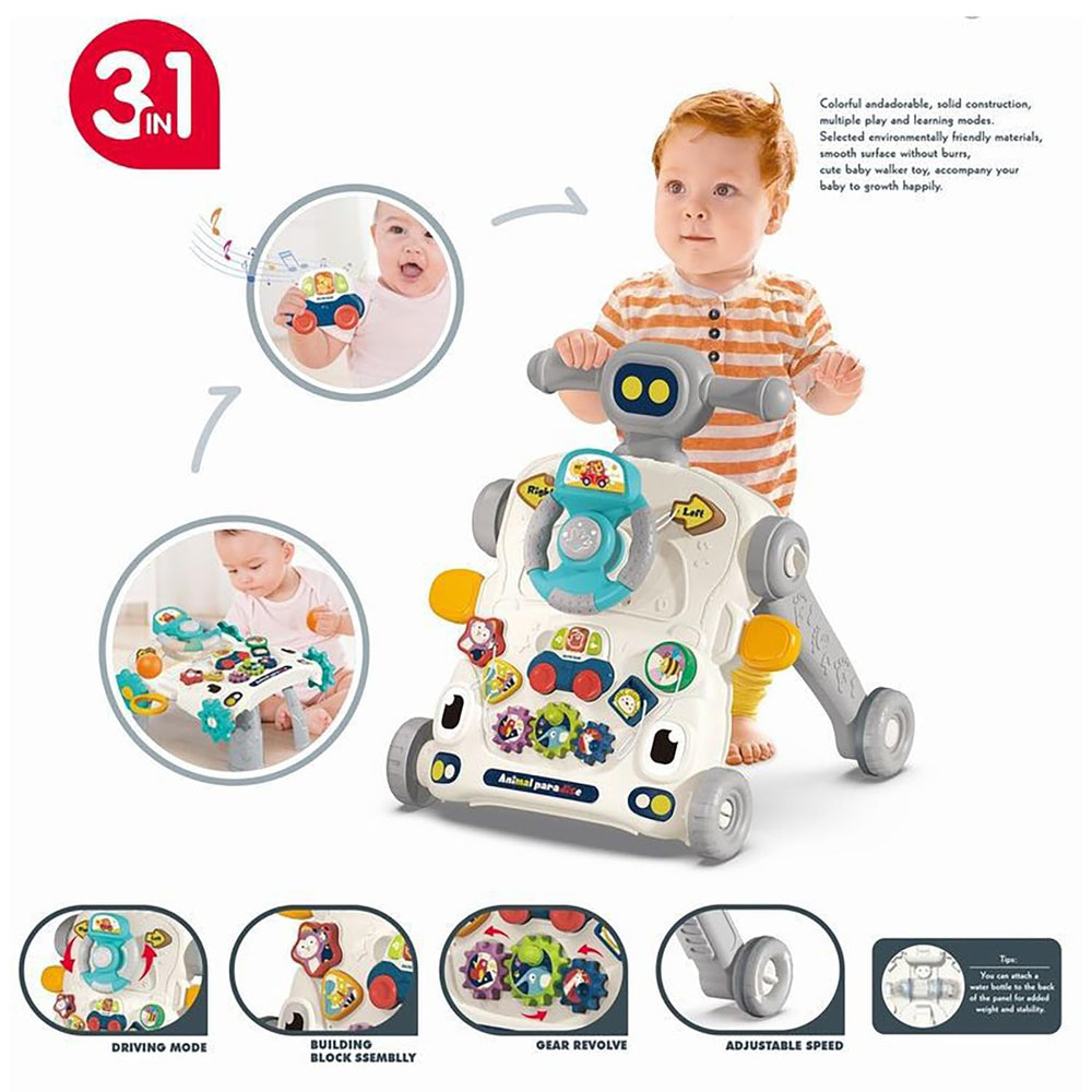 Asou activity-table image highlights shapes, colors, and sound for sensory development.