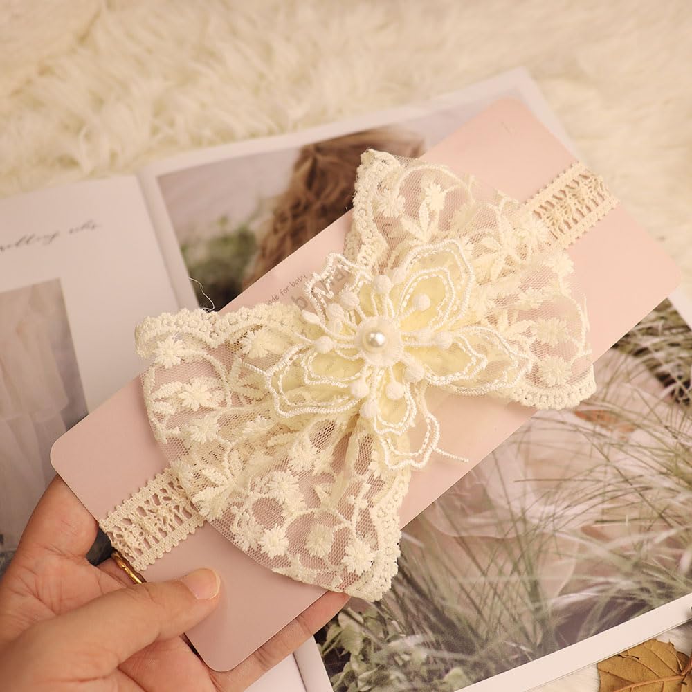 Asphinien baby headband for baptism ceremonies, adds graceful touch to outfits