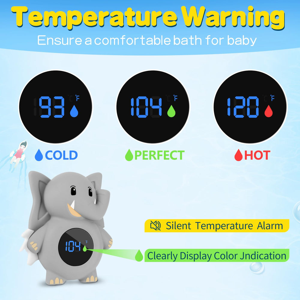 ASRIO LED bath thermometer display helps parents monitor temperature at a glance