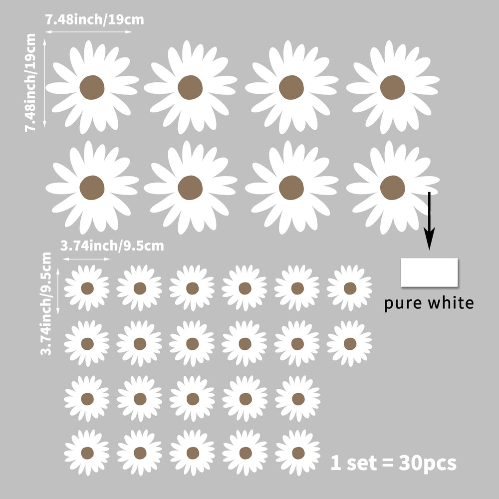 Astrkiz daisy wall decal layering idea using two sizes for depth and visual interest