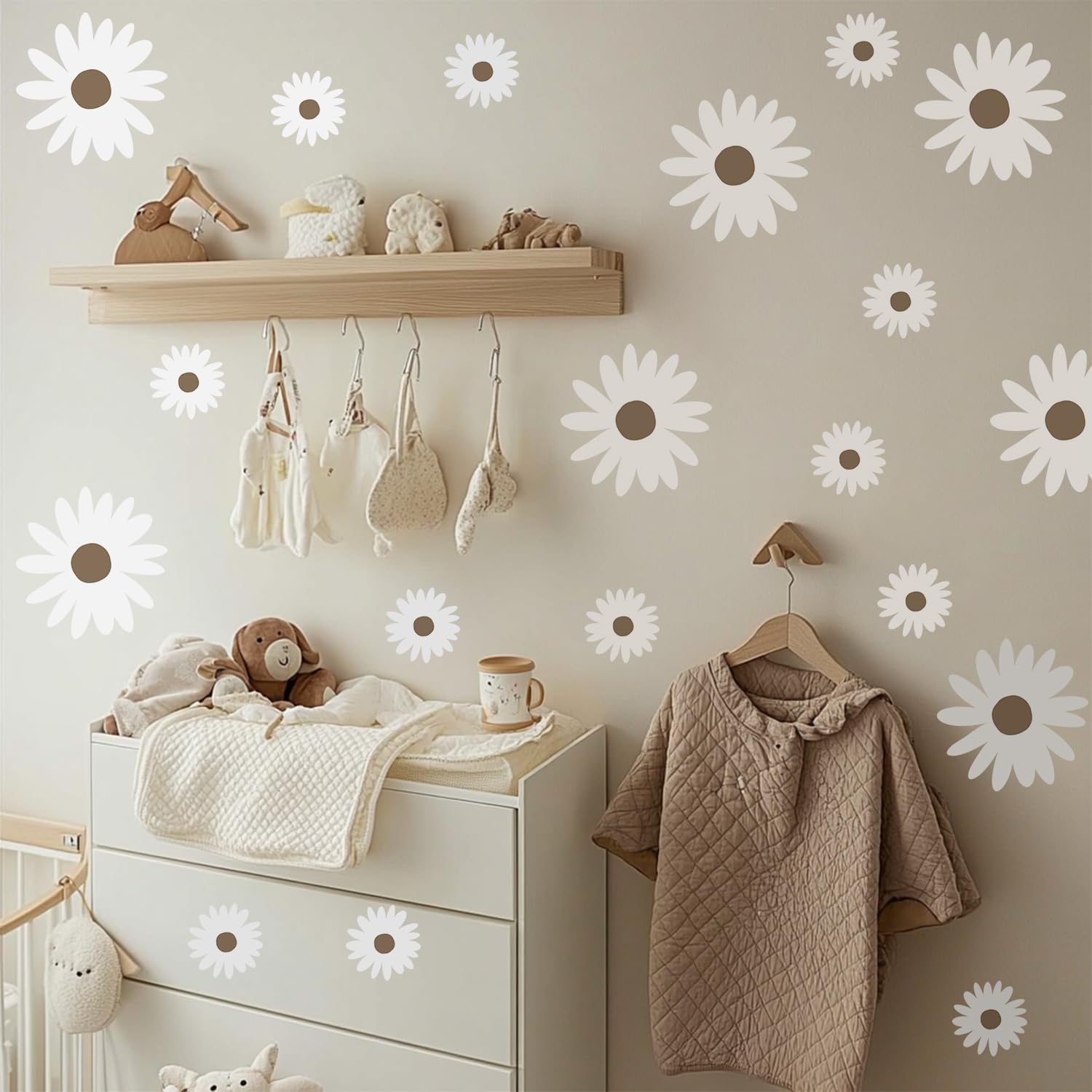 Astrkiz daisy wall decal mixed sizes create layered flower wall decor on a smooth surface